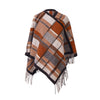 European And American Camel Tassel Plaid Shawl