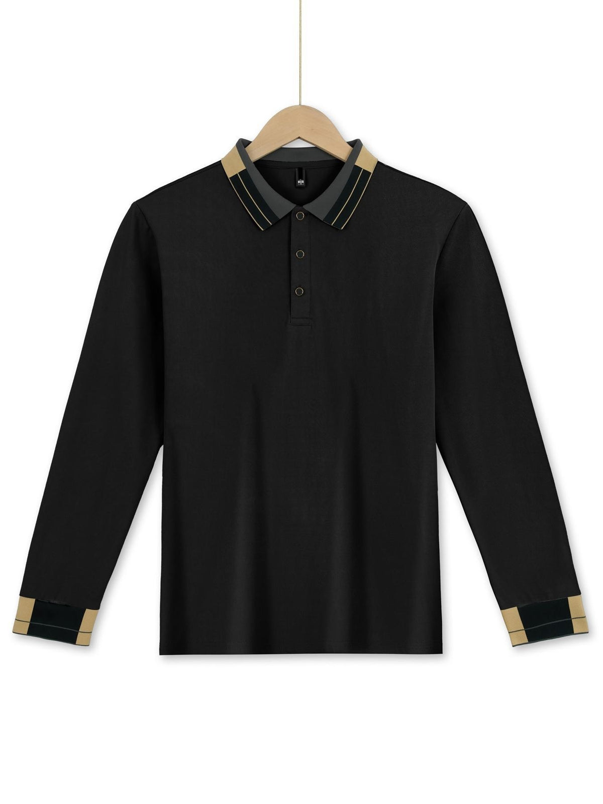 Camicia a maniche lunghe da uomo con risvolto, a tinta unita, abbottonata, casual ed elegante