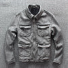 Men's Business Shirt Pocket Motorcycle Clothing Leather Jacket Coat
