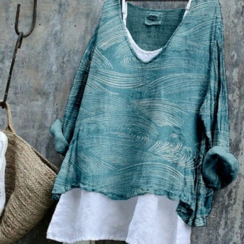 Stampa Digitale 3D Donna Girocollo Manica Lunga alla Moda