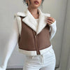 Gilet in lana d'agnello con pelliccia leggera integrata in stile western