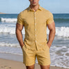 Completo due pezzi da uomo casual con top a maniche corte e pantaloncini
