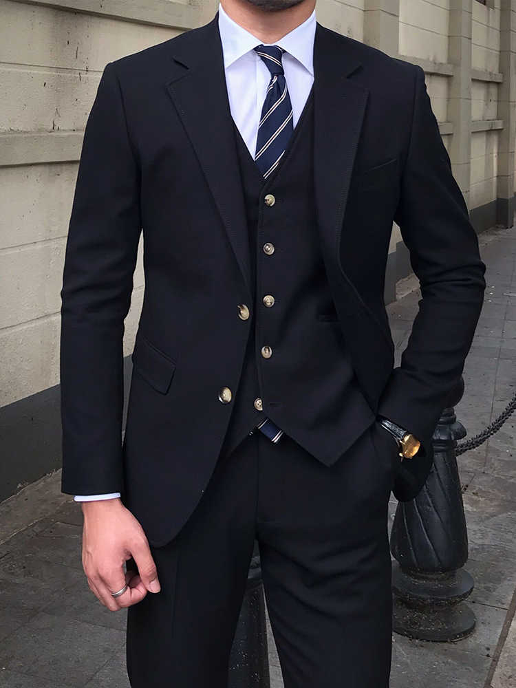 Abito da uomo tre pezzi slim fit versatile e casual
