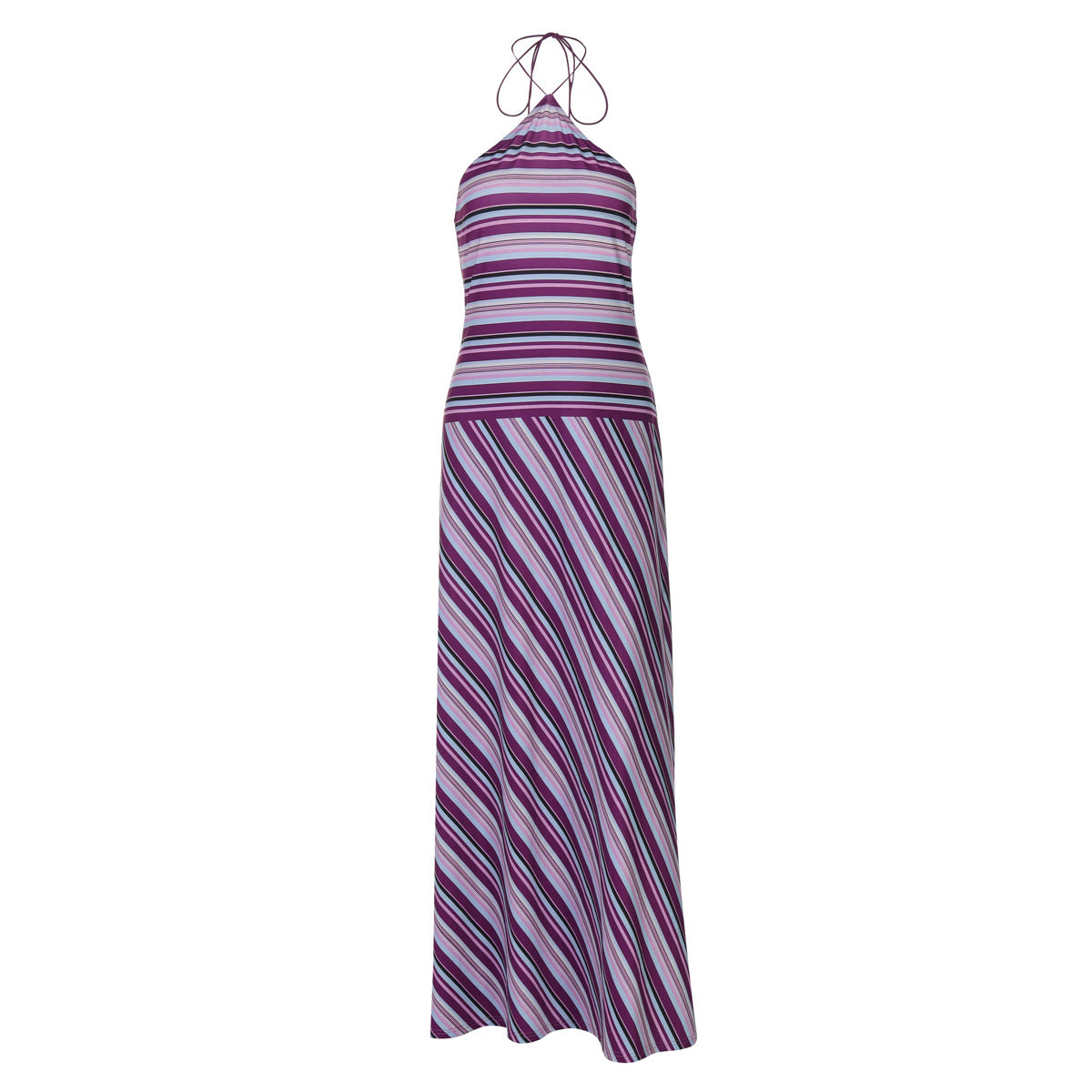 Womens Backless Long Loose-fitting Dress