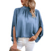 Camicia in pizzo irregolare allacciata a mezzo collo alto, stile europeo e americano
