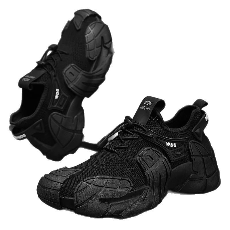 Fly Woven Mesh Breathable Sports Men Trendy All-match Thick Bottom Work Shoes