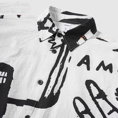 Hand-painted Graffiti Digital Printing Shirt Autumn And Winter New