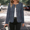 Elegant Plaid Woolen Pocket Women's Jacket