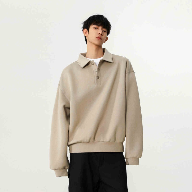 Spring New Heavy Pu Handsome Loose Casual Polo Collar Coat