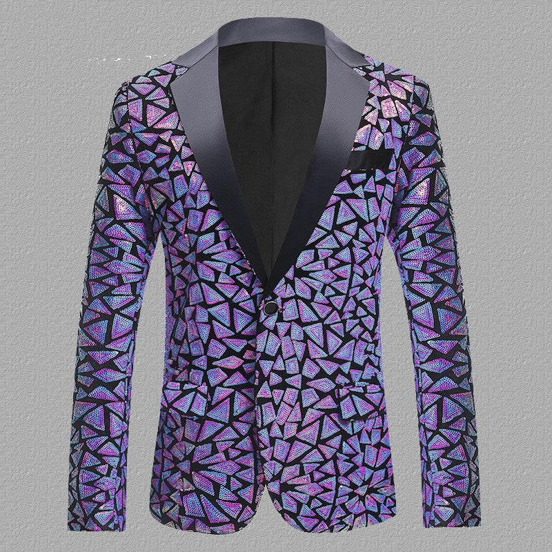 Vestito da spettacolo da uomo in velluto e paillettes