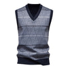 Autumn And Winter Fleece-lined Casual Dad's Diamond Vest Pullover
