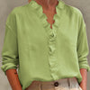 Camicetta da donna casual a maniche lunghe con scollo a V e bordo in pizzo