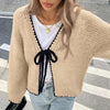Lace-up Sweater Solid Color Loose Long Sleeves Jacket