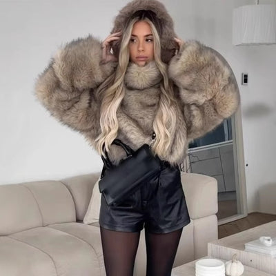 Women's Artificial Fur Fashion Baggy Coat