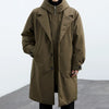 Men's False Two Pieces Hooded Mid-length Trench Coat