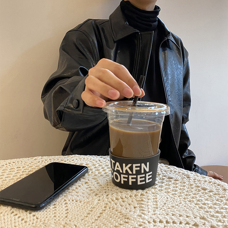 Retro Young Men's Loose Short Leather Jacket