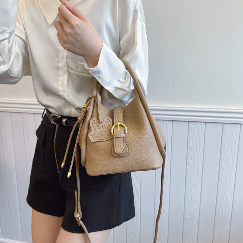 Cat Cute One-shoulder Portable Cross Body Bucket Bag