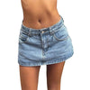 Womens Summer Skirt Slim-Fit Skort In Denim Color