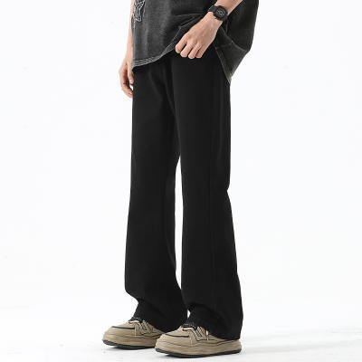 American Retro Black Casual Workwear Washed Pants