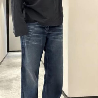 Men's Wrinkled Textured Casual Jeans