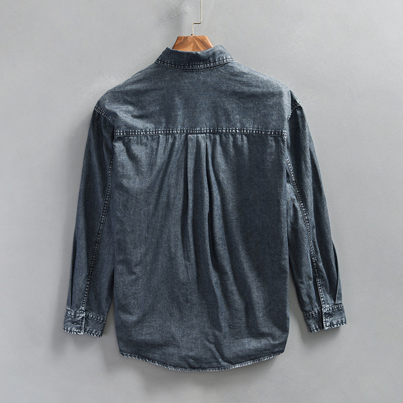 Men's Fashion Wash Vintage Denim Shirt