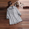 Camicia casual corta con vita aderente e design a intarsi
