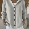 Maglione con cappuccio e bottoni Ins, moda autunno e inverno, cardigan lavorato a maglia casual, top a maniche lunghe da donna