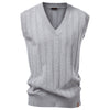 European Size V-neck Twist Sweater Vest Men's Business Sweater Waistcoat