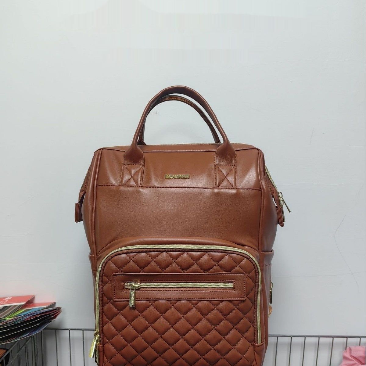 Zaino portatile alla moda, impermeabile e multiuso, tinta unita