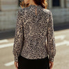 Retro Stand-Up Collar Fashion Commuter Printed Top