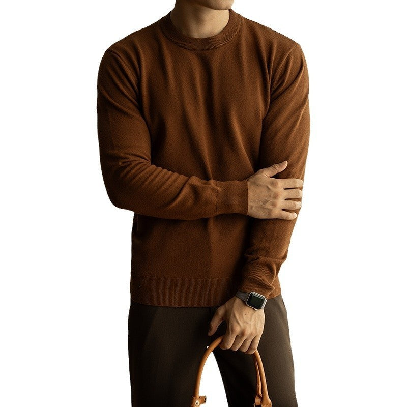 Tencel Wool Autumn And Winter Round Neck Long Sleeve Sweater Men