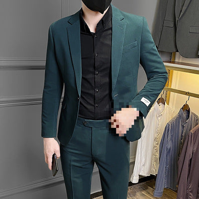 Abito da uomo in stile coreano, slim fit, per affari o casual