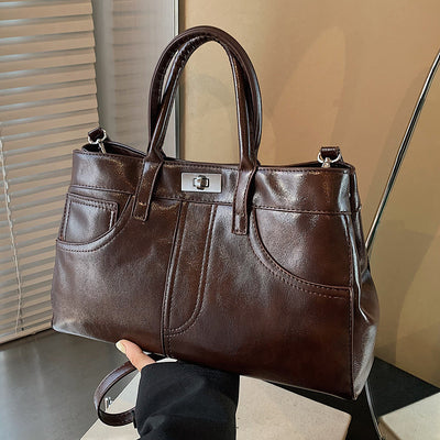 Borsa a tracolla retrò da donna di grande capacità