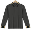 Camicia a maniche lunghe da uomo con risvolto, a tinta unita, abbottonata, casual ed elegante