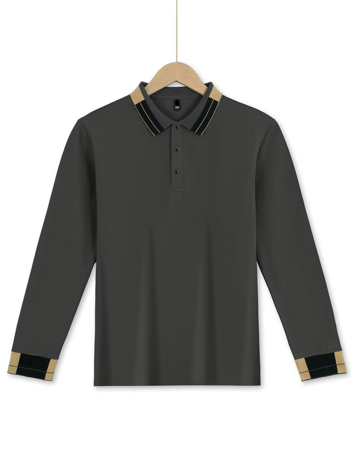 Camicia a maniche lunghe da uomo con risvolto, a tinta unita, abbottonata, casual ed elegante