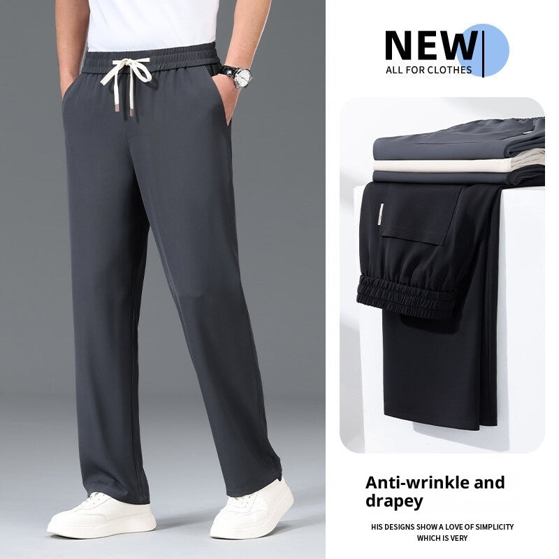 Cool Light Wide-leg Elastic Pants Made Of Trousers