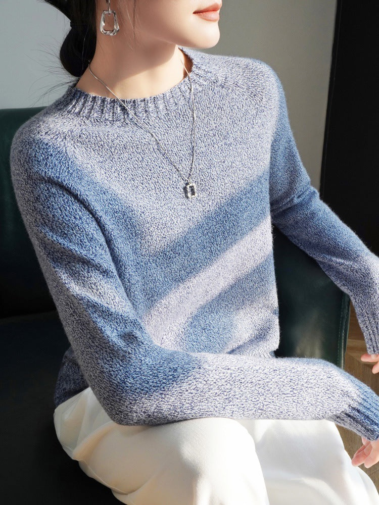 Seven-pin Thickened Skin-friendly Velvet Flower Yarn Sweater Classic Round Neck