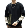 High Sense Color Contrast Patchwork Male Loose-fitting Oversized Sweater