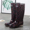 Women's Floral Knee-high Rain Boots Long Non-slip Wear-resistant Rain Boots