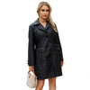 Cappotto Lungo in Pelle Trench alla Moda Capispalla da Donna