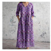 Womens Loose Stylish High-End V-Neck Printed Dress