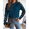 New Hollow Cloth Stitching Long Sleeve Women's Knitwear