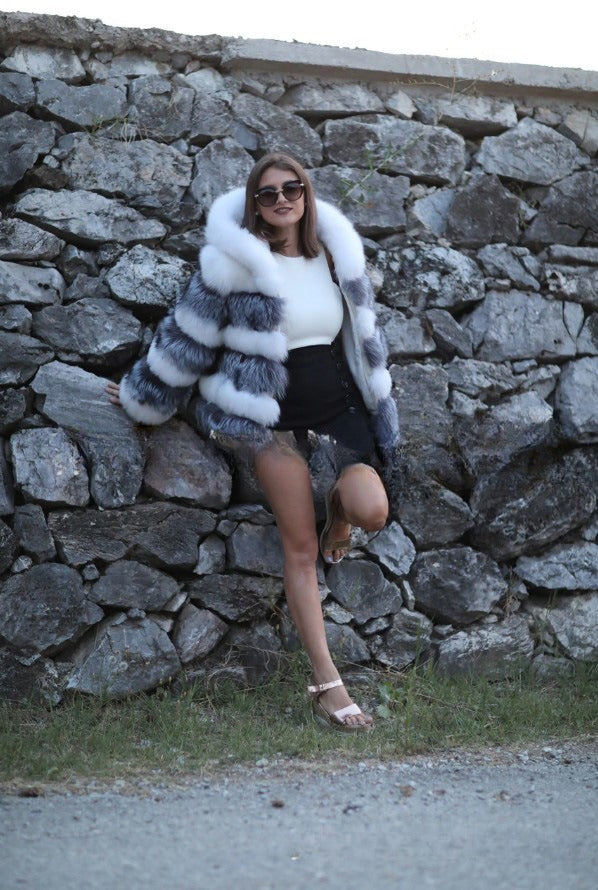 Fashion Loose Fur Hooded Women's Coat