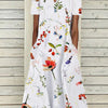 Women's Oil Painting Flower V-neck A- Line Dress