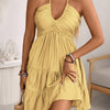 Strap V-neck Ruffle-Trimmed Elegant Sexy Off-the-Shoulder Womens Dress