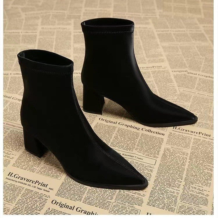 Women's Stretch Fashion Suede Pointed Martin Boots