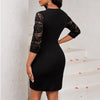 Womens Lace-Panel Knitted Dress