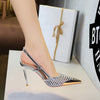 Décolleté slingback eleganti con punta a spillo e finitura metallica
