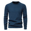 Autumn And Winter New Cotton Men's Sweater Pullover Solid Color Raglan Sleeve Sweater