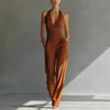 Halter Top And High-waisted Wide-leg Pants Casual Set